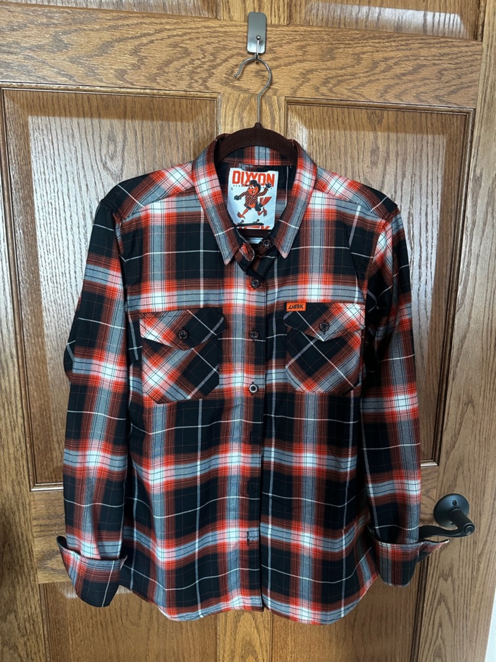 DIXXON Black & Orange Plaid Button-Front Shirt